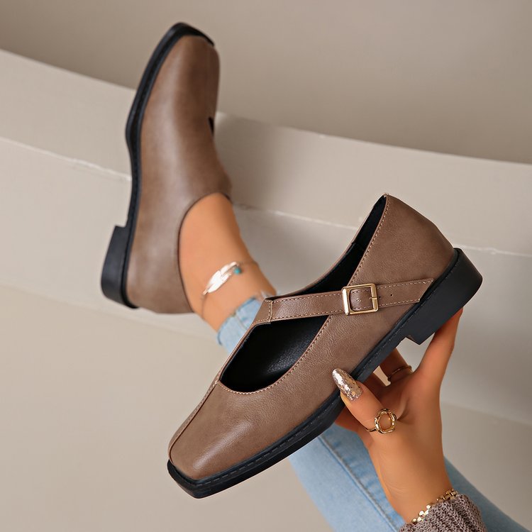 Fashionable Square-toe Versatile Low-cut Womens Shoes photo 3
