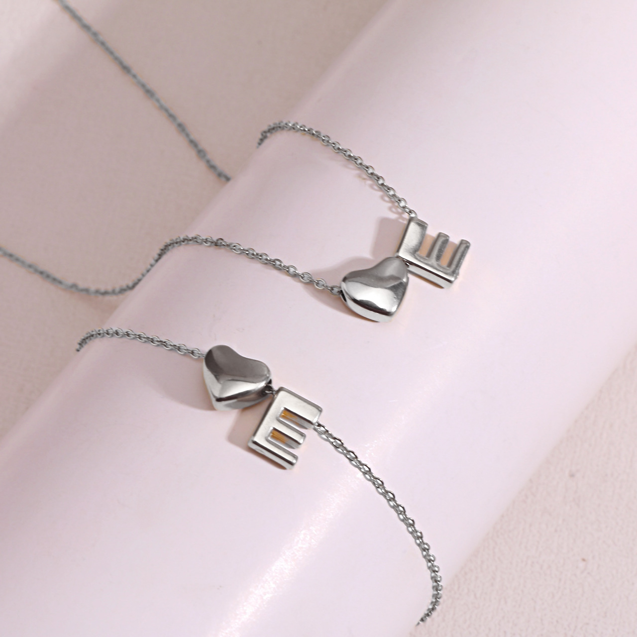 Heart Shaped Pendant Collarbone Chain 26 Letter Titanium Steel Bracelet Anklet photo 6