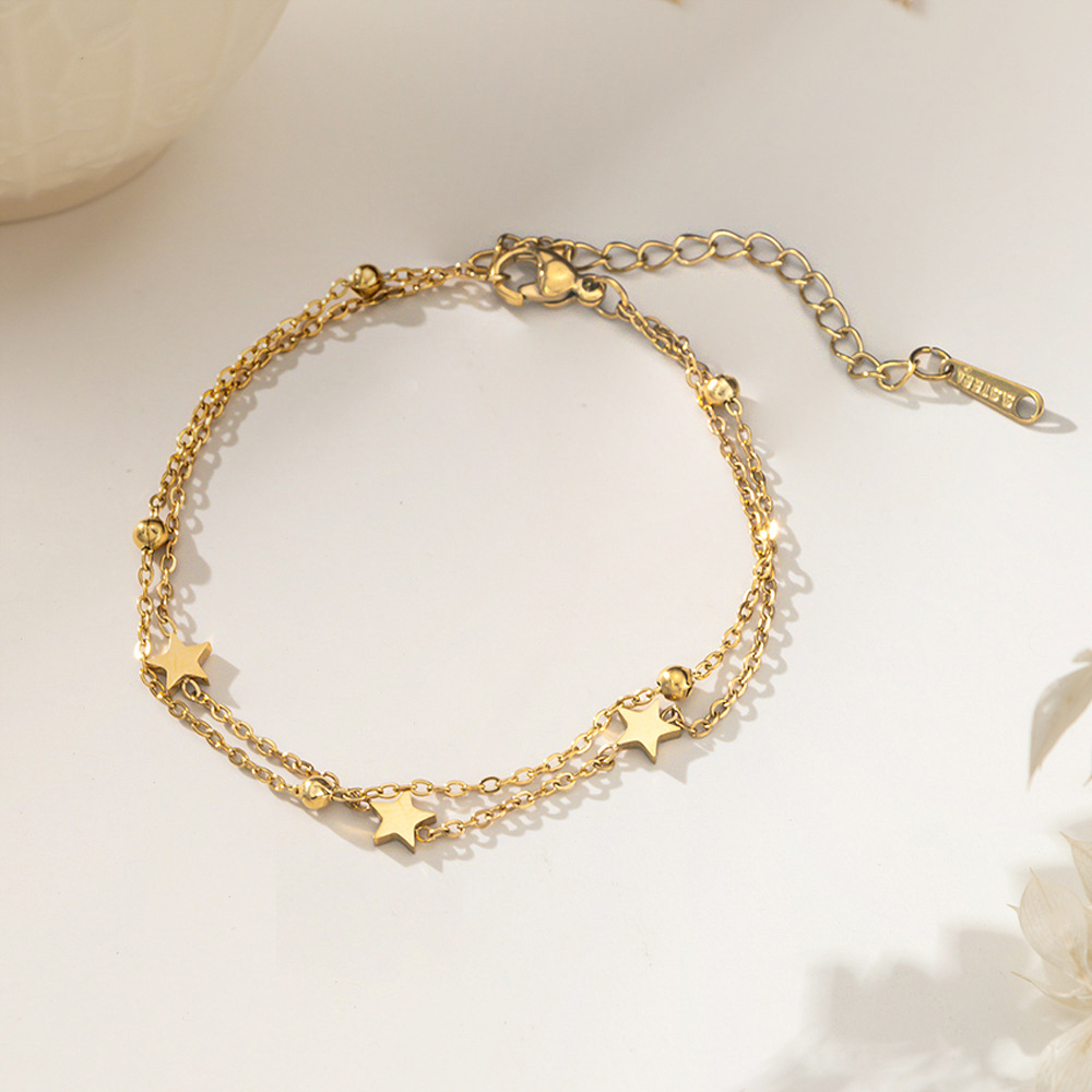 Women's 18K Gold-Toned Titanium Steel Anklet With A Luxurious Feel photo 4