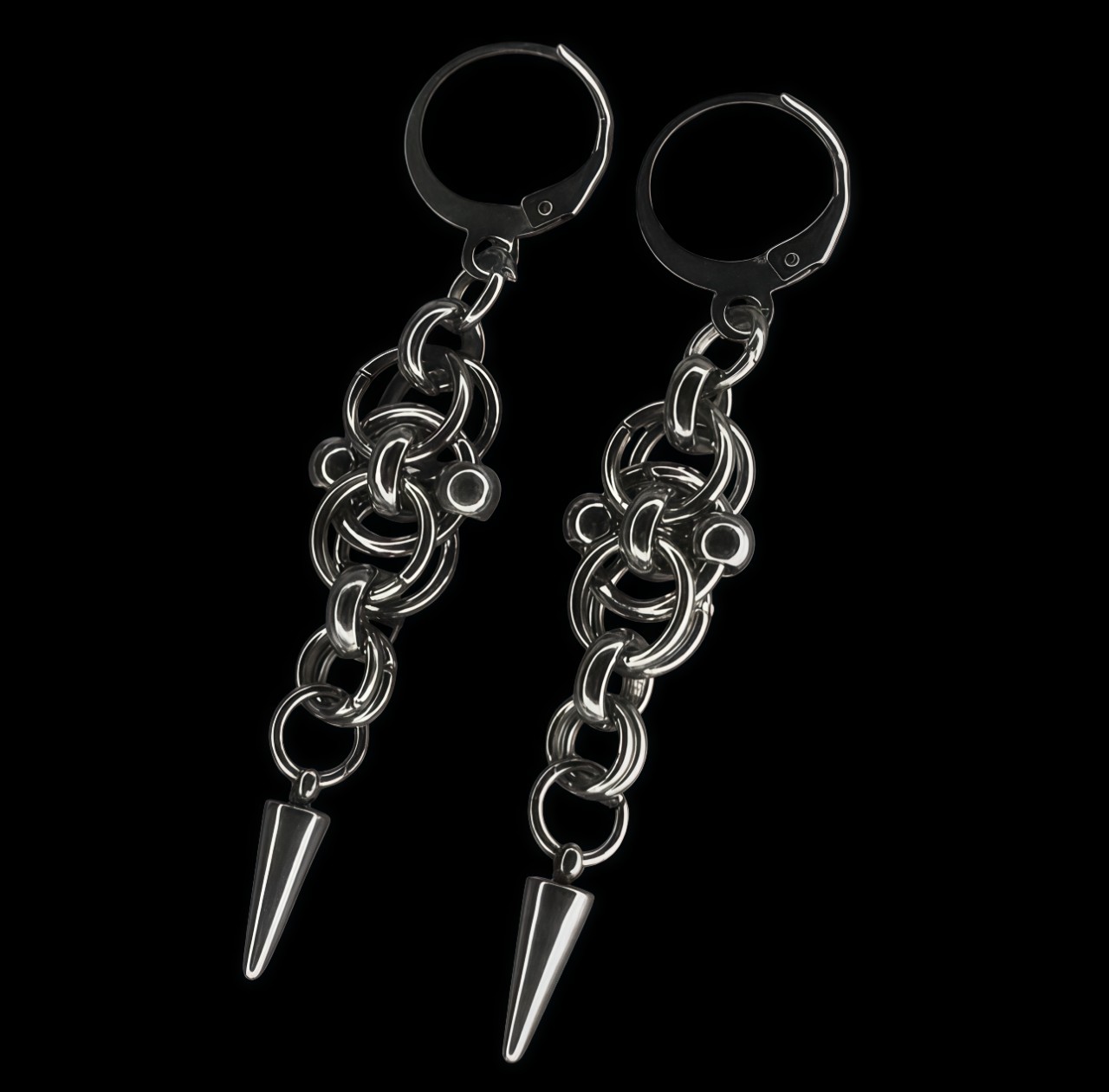 European And American Pointed Rivet Earrings photo 1