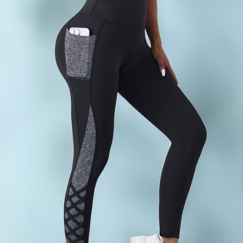European And American High-waisted Skinny Pants With Zippered Pockets Suitable For Running And Outdoor Activities photo 1