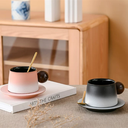 Coffee Cup And Saucer Set Ceramic Cups High-end Exquisite Premium Feel Mug photo 1