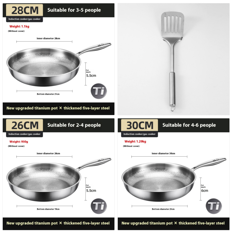 Stainless Steel Frying Pan Household Uncoated Induction Cooker Applicable To Gas Stove photo 5
